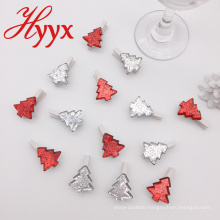 HYYX promotional gifts many style tree shape christmas wooden clips photo clips